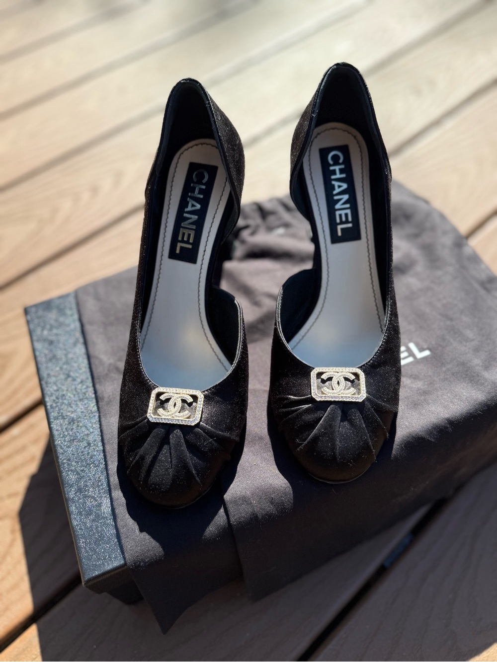 Chanel Satin D’Orsay Pumps (37)